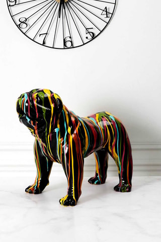 Estátua decorativa cão Preto e amarelo