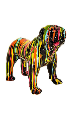 Estátua decorativa cão Preto e amarelo