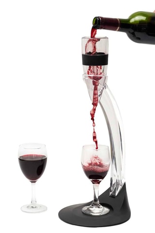 Arejador de vinho com suporte Preto