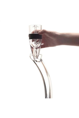 Arejador de vinho com suporte Preto