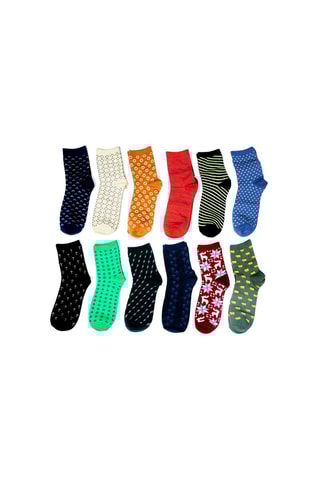 Coffret 12 pares de meias Multicolor