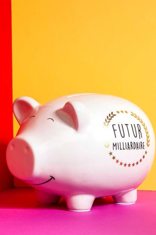 Mealheiro porquinho XXL em cerâmica Branco