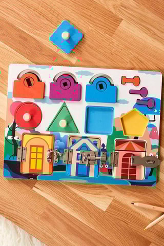 Quadro de aprendizagem sensorial em madeira - A partir dos 6 anos