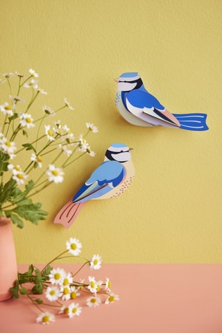 Decoração de parede Blue Tits - Azul e branco