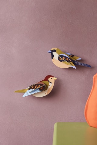 Decoração de parede Sparrows - Castanho e caqui