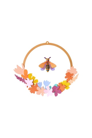 Decoração de parede Meadow Wreath - Laranja e bege