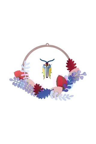 Decoração de parede Botanical Wreath - Azul e castanho