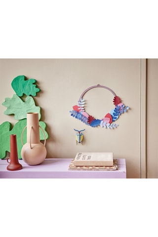 Decoração de parede Botanical Wreath - Azul e castanho