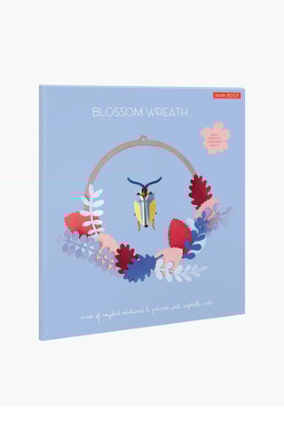 Decoração de parede Botanical Wreath - Azul e castanho