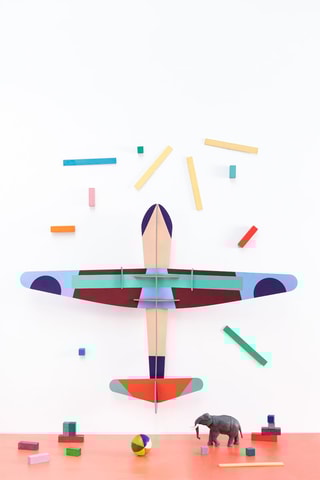 Decoração de parede Deluxe Glider Plane - Turquesa e castanho