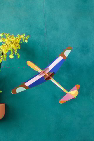 Decoração de parede Deluxe Glider Plane - Turquesa e castanho