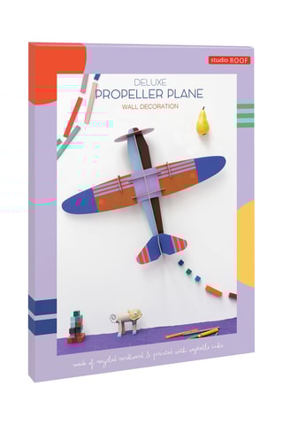 Decoração de parede Deluxe Proppeller plane - Azul e castanho