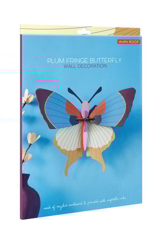 Decoração de parede Plum Fringe Butterfly - Azul e bege