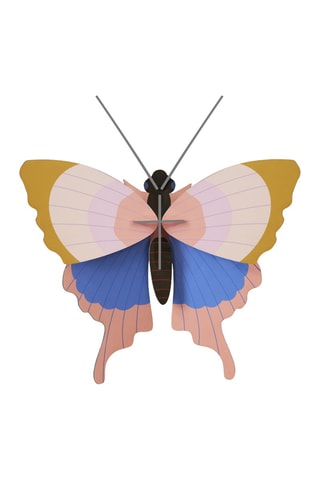 Decoração de parede Gold rim butterfly - Bege e azul