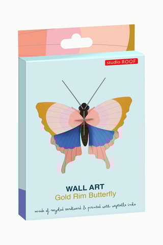 Decoração de parede Gold rim butterfly - Bege e azul