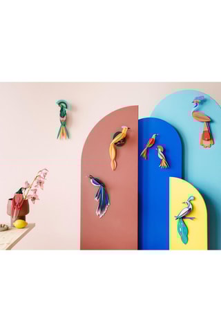 Decoração de parede Flores - Azul e amarelo