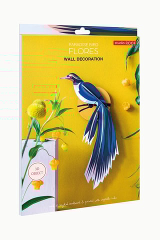 Decoração de parede Flores - Azul e amarelo