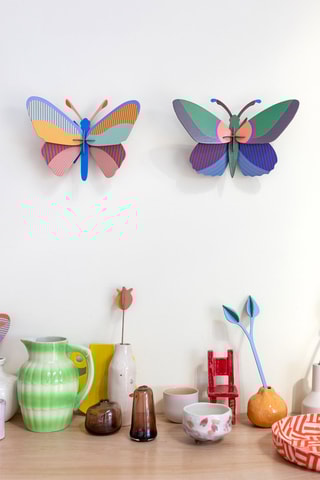 Decoração de parede Cleo Butterfly - Amarelo e azul
