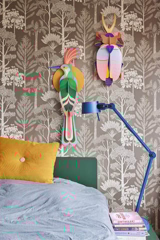 Decoração de parede Deluxe Rhinoceros Beetle - Azul e laranja