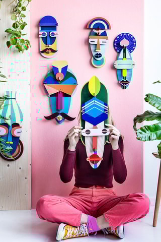 Decoração de parede Brooklyn - Azul e castanho