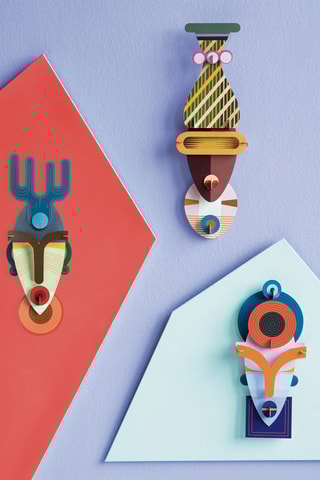 Decoração de parede Dakar - Azul e castanho