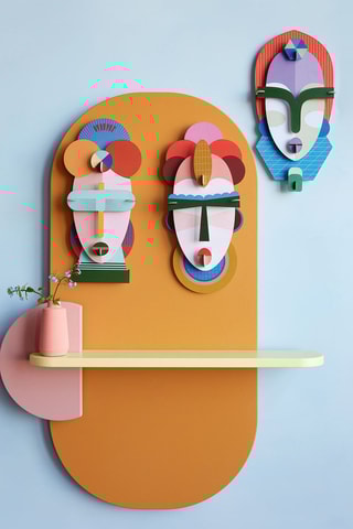 Decoração de parede Sofia - Lilás e vermelho