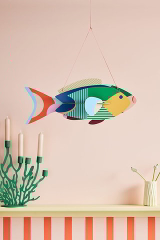 Decoração de suspender Luna Fish - Bege e verde