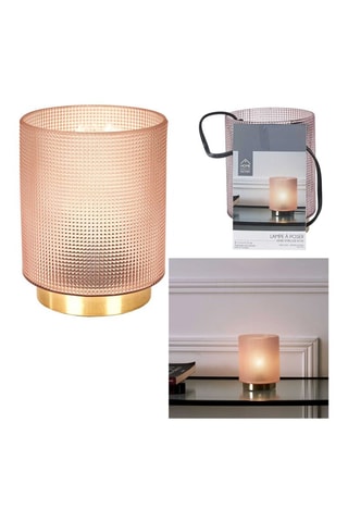 Candeeiro de mesa - Rosa e dourado