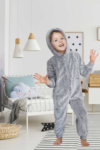 Macacão com capuz Cinzento