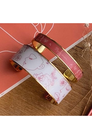 2 pulseiras rígidas Fleurever - Bege