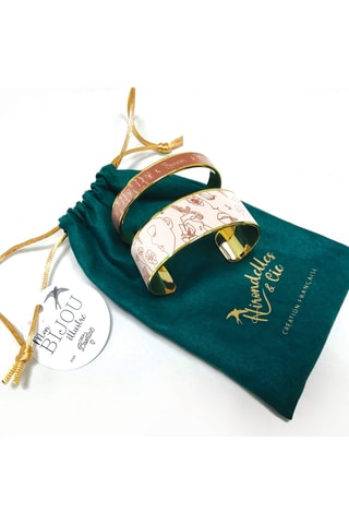 2 pulseiras rígidas Fleurever - Bege