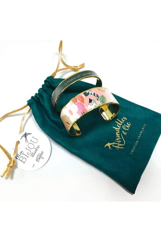 2 pulseiras rígidas abertas Le bonheur Est Partout - Rosa