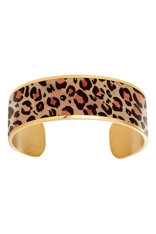 2 pulseiras rígidas Léopard - Castanho