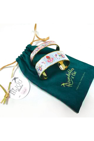 2 pulseiras rígidas Tu Es Magique - Azul-celeste