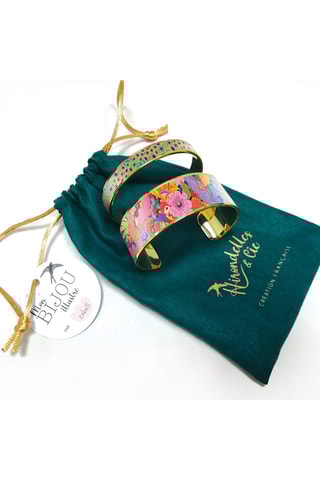 2 pulseiras rígidas Forêt Florale - Rosa