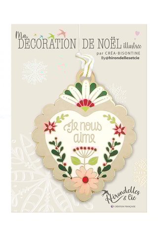 Decoração de Natal para pendurar Ho Ho Ho (Je nous aime) - 7,5 x 10 cm
