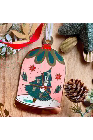 Decoração de Natal Ho Ho Ho Chat dans l'arbre - 10 cm