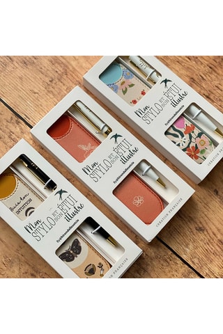 Caneta e estojo Fleurever - Laranja