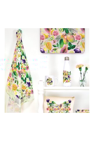 Pano em algodão biológico Flamingo Tropico - Verde