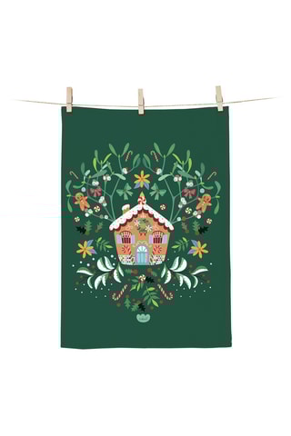 Pano em algodão biológico Maison bonbon - Verde