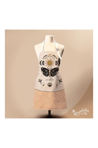 Avental em algodão biológico Suis ton intuition - Bege e preto