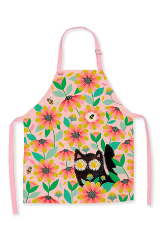 Avental em algodão biológico Retro love - Rosa-maquilhagem e verde-claro