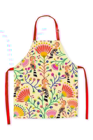 Avental em algodão biológico Tu me donnes des ailes - Amarelo e vermelho