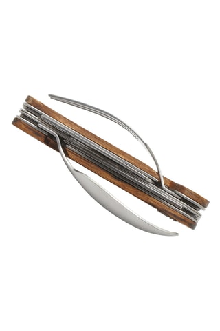 2 talheres multifunções em aço inoxidável e freixo Tradition