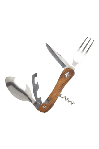 2 talheres multifunções em aço inoxidável e freixo Tradition
