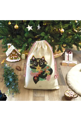 Saco Bretzel&Cie Chat enguirlandé - Bege e preto