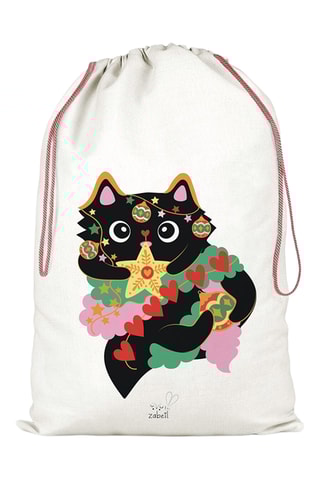 Saco Bretzel&Cie Chat enguirlandé - Bege e preto