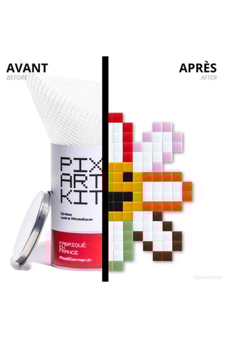 3 kits de pixel art Flowers Power - Vermelho e laranja