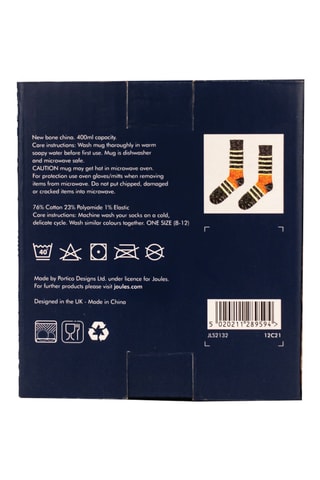 Caneca em cerâmica e meias Joules