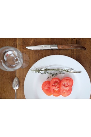 6 facas de mesa em aço inoxidável Laguiole - 11 cm